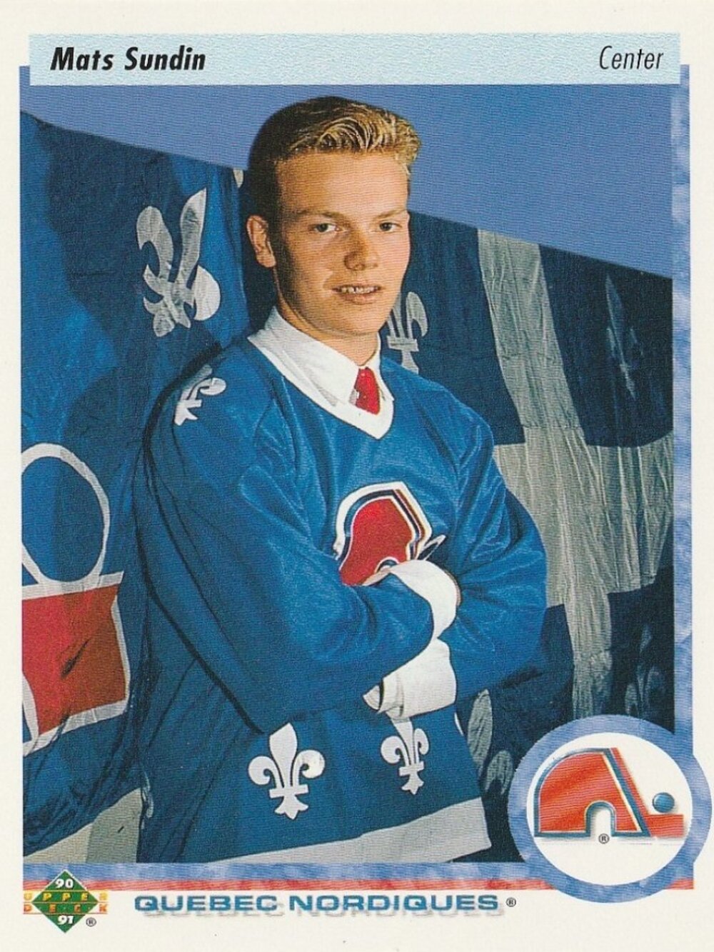 Mats Sundin - 90/91 Upper Deck 5th Anniversary Hockey Card